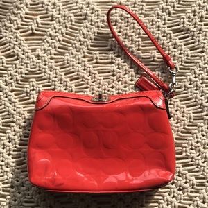 COACH Signature Patent Leather wristlet